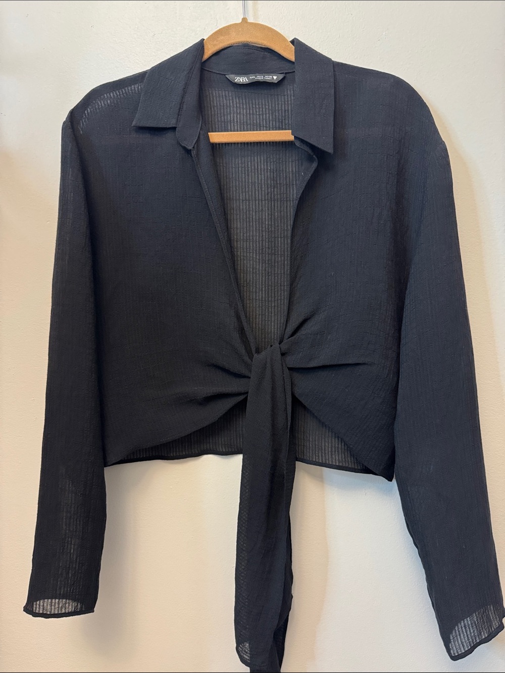 Zara sheer tie top